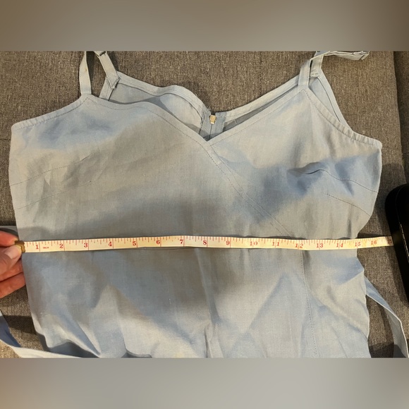 Benetton blue ramie (like linen)dress with belt - Picture 5 of 6